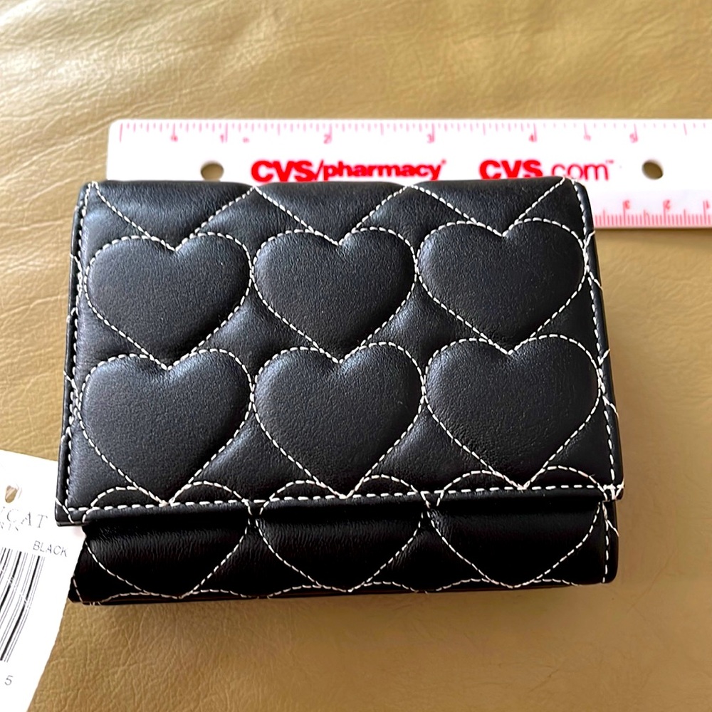 Price Firm!!! NWT! Lovcat Paris Black Leather Bill fold w/ change compartment.